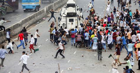 Bangladesh Police Clash With Opposition Supporters Calling On Pm To