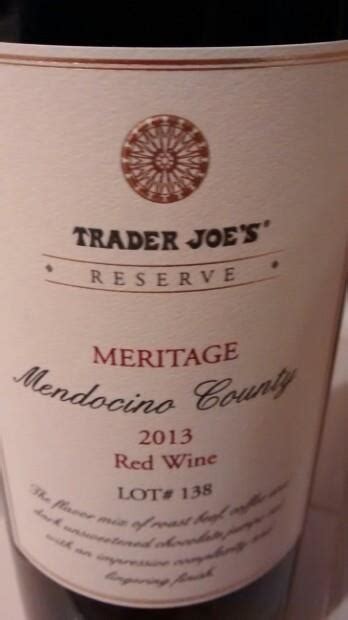 2013 Trader Joe S Meritage Reserve USA California Central Coast