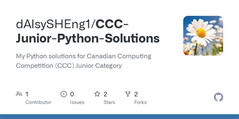 Github Daisysheng Ccc Junior Python Solutions My Python Solutions