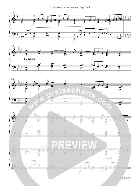 Tis So Sweet To Trust In Jesus Instrumental Sheet Music PDF Lifeway