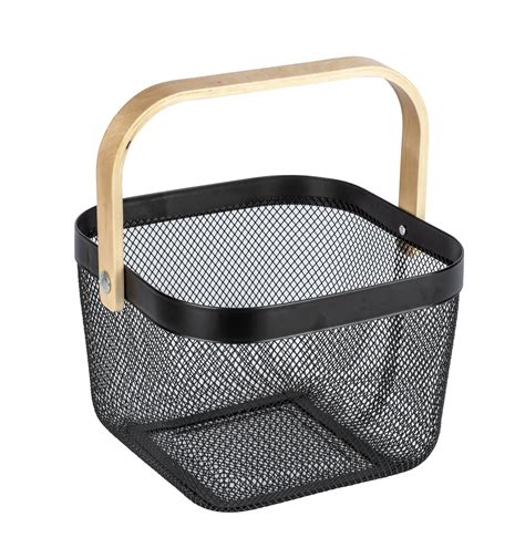 Wenko Bathroom Basket Padua Range Bamboo Steel LEROY MERLIN