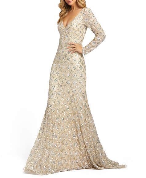 Mac Duggal Embellished V Neck Gown And Reviews Dresses Women Macys