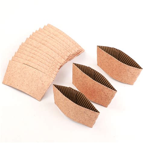 Custom Logo Print Biodegradable Corrugated Paper Coffee Cup Sleeve