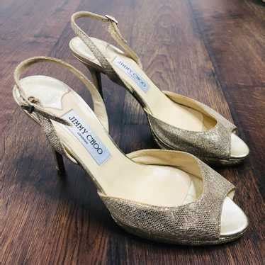 Jimmy Choo Clue Champagne Gold Glitter P Gem