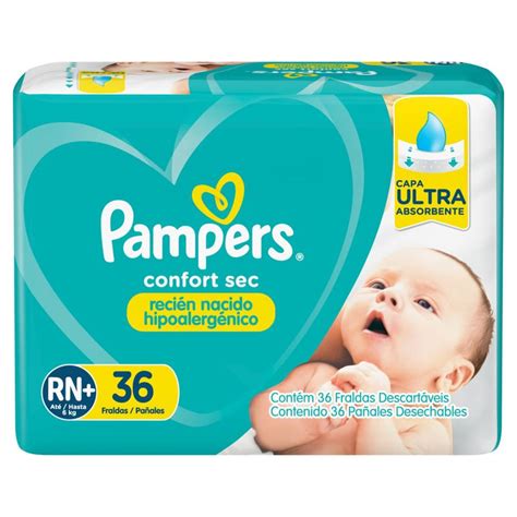 Pañales Pampers Confortsec Recien Nacido X36 Disco