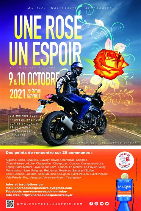 Une Rose Un Espoir En Velay Les Motards Vous Donnent Rdv Les Et