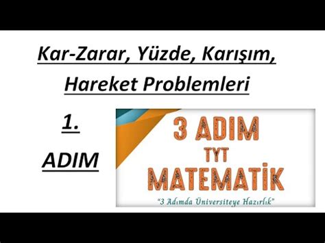 Kar Zarar Y Zde Kar M Hareket Problemleri Ad M Tyt Ad M