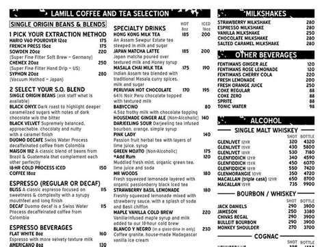 Menu At Single Origin Cafe Makati