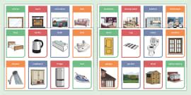 Free Household Object Vocabulary Cards Twinkl