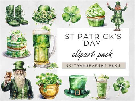 St Patrick S Day Clipart Four Leaf Clover Png Saint Paddys Day