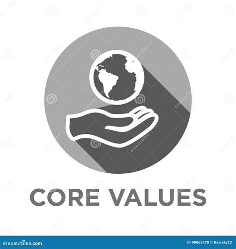 Company Core Values Outline Icons For Websites Or Infographics Vector