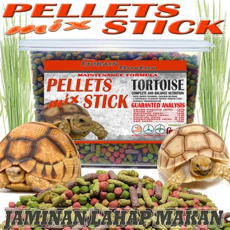 Jual Makanan Pakan Pelet Mix Ball Bulat Stick Kura Kura Darat Sulcata