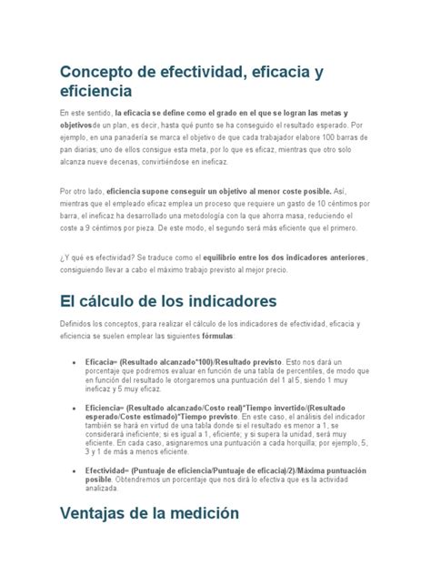 Concepto De Efectividad Pdf Presupuesto Economias