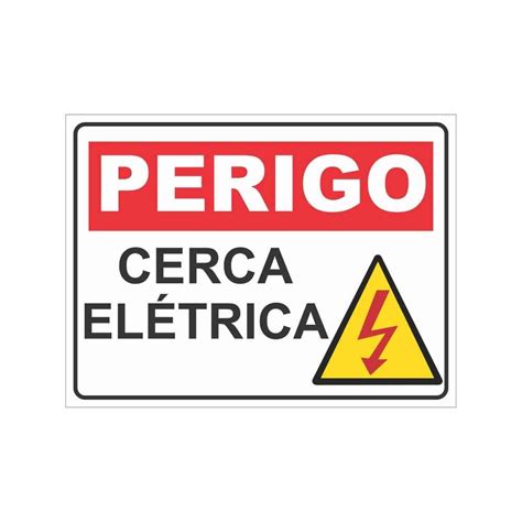 Placa Perigo Cerca El Trica Pvc X Shopee Brasil