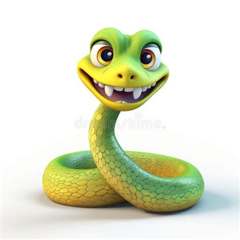 Playful Green Snake Illustration With Caricature Like Style 库存例证 插画