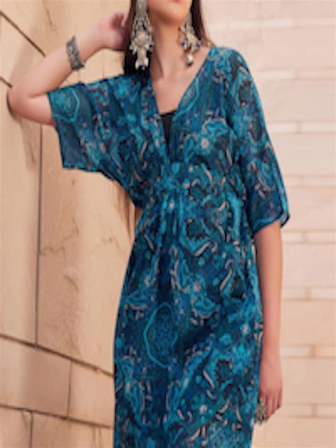 Buy Faballey X Siddarth Tytler Abstract Printed Chiffon A Line Dress