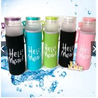 Jual Botol Minum Kaca Hello Master Free Pouch Terlengkap Harga