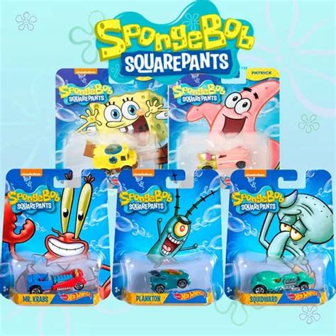 Hot Wheels Character Cars Bob Esponja Set De Meses sin interés