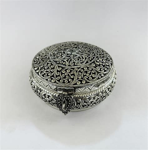 carved silver plated  box