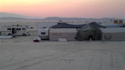 Burning Man 2012 Camp View Setup 3 Oclock Plaza Glittercamp Sunset