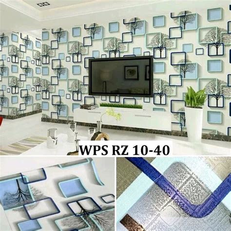 Jual Wallpaper Sticker Kotak Kotak D Biru Untuk Dinding Tembok