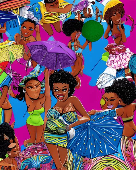 African Women On Beach Having Fun · Creative Fabrica