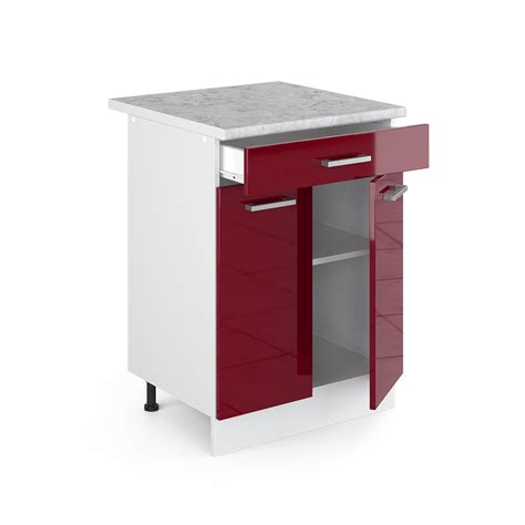 Vicco K Chenunterschrank Bordeaux Hochglanz Cm Mit Schublade Ap