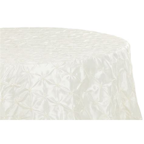 120 Pinchwheel Round Tablecloth Ivory Cv Linens