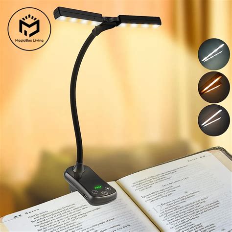 Led Clip On Luz Do Livro Cores Brilho Usb Recarreg Vel Luz Da