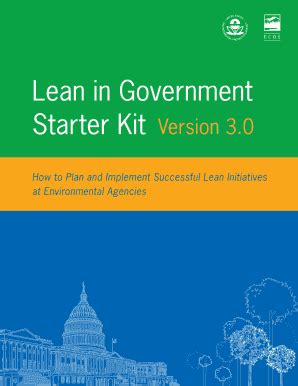 Fillable Online Lean In Government Starter Kit Version 3 0 A