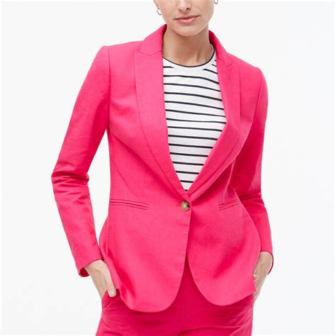 Jcrew Linen Cotton Holland Blazer In Pink Lyst