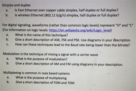 Simplex and duplex Is Fast Ethernet over copper cable | Chegg.com