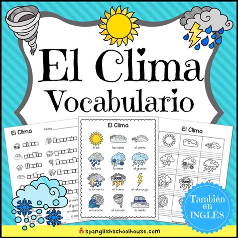 El Clima Vocabulario {Spanish Weather Vocabulary} - Spanglish Schoolhouse