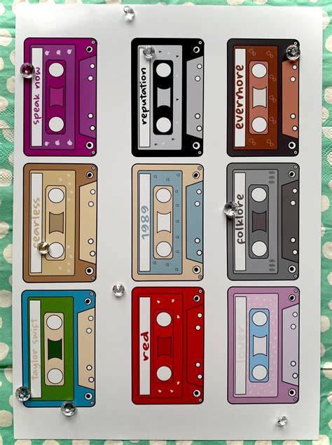 Taylor Swift Album Cassette Style Print Taylor Swift Ts Etsy