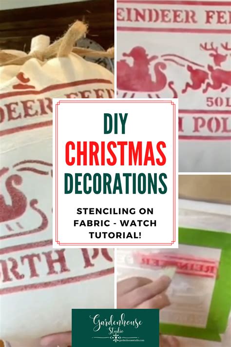 DIY Christmas Decorations: Stencil on Fabric