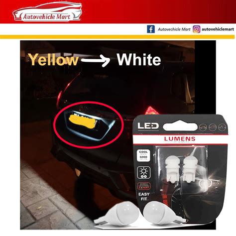 Perodua Myvi Lumens T10 W5w Cool White Led 4090 6000k 12v 1set 2pcs