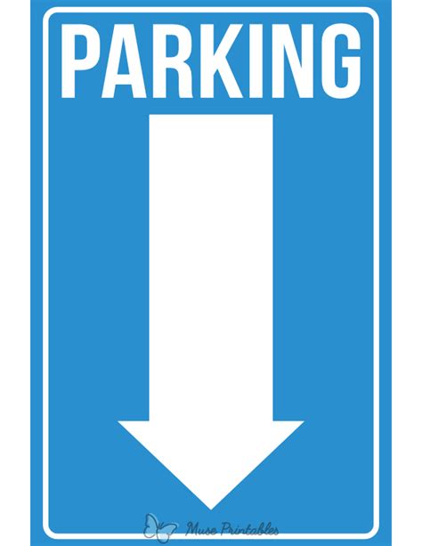 Printable Parking Down Arrow Sign