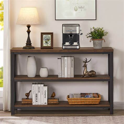 Bon Augure Rustic Console Table Behind Couch Industrial Entryway Table