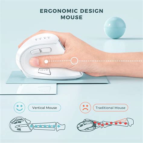 Seenda Ergonomic Mouse Wireless Vertical Mouse Rechargeable Optical