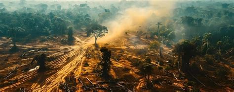 Premium Photo Aerial View Showcasing Deforestation In A Tropical