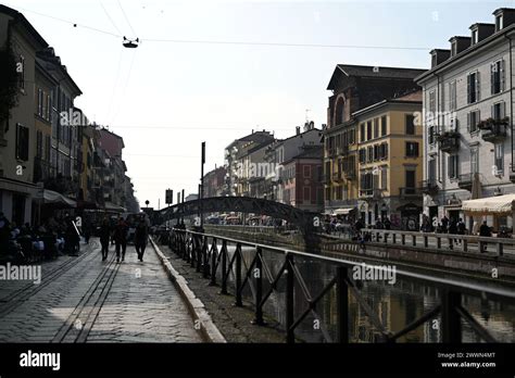 Navigli canal district Milan / Milano - Italy Stock Photo - Alamy