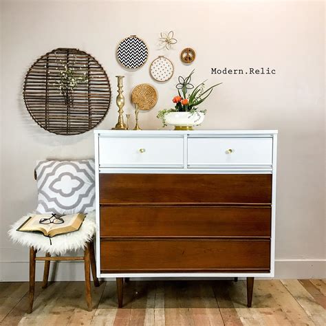 Painted Mid Century Dixie Dresser Refinished By Modern Relic Mid