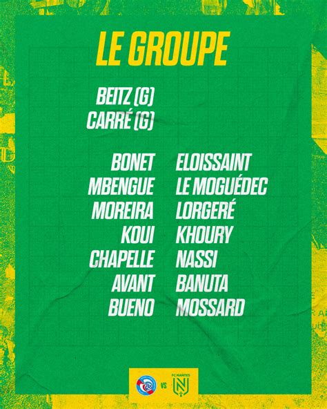 FC Nantes Féminines D2F Le groupe pour RC Strasbourg FC Nantes