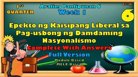 Araling Panlipunan 6 1st Quarter Week 1 Epekto Ng Kaisipang Liberal Sa Damdaming Nasyonalismo