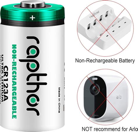 rapthor CR123A Baterías de litio de 1650 mAh de alta potencia con