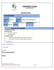 Bsbmgt Assessment Task V Ko Docx Strathfield College