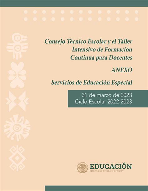 Anexo Servicios De Educacion Especial Consejo T Cnico Escolar Y El