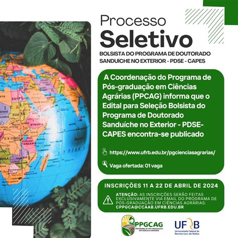 Processo Seletivo De Bolsista Do Programa Do Ppgcag Ufrb Para Doutorado