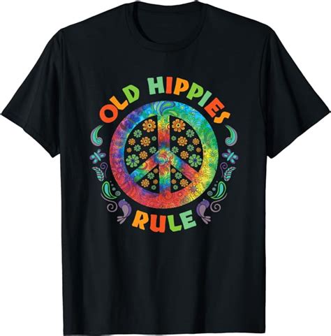 Old Hippies Rule Hippie Vintage Retro Costume Hippy T T