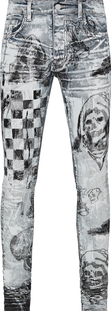 Amiri X Wes Lang Painted Indigo Sketch Jeans Inc Style